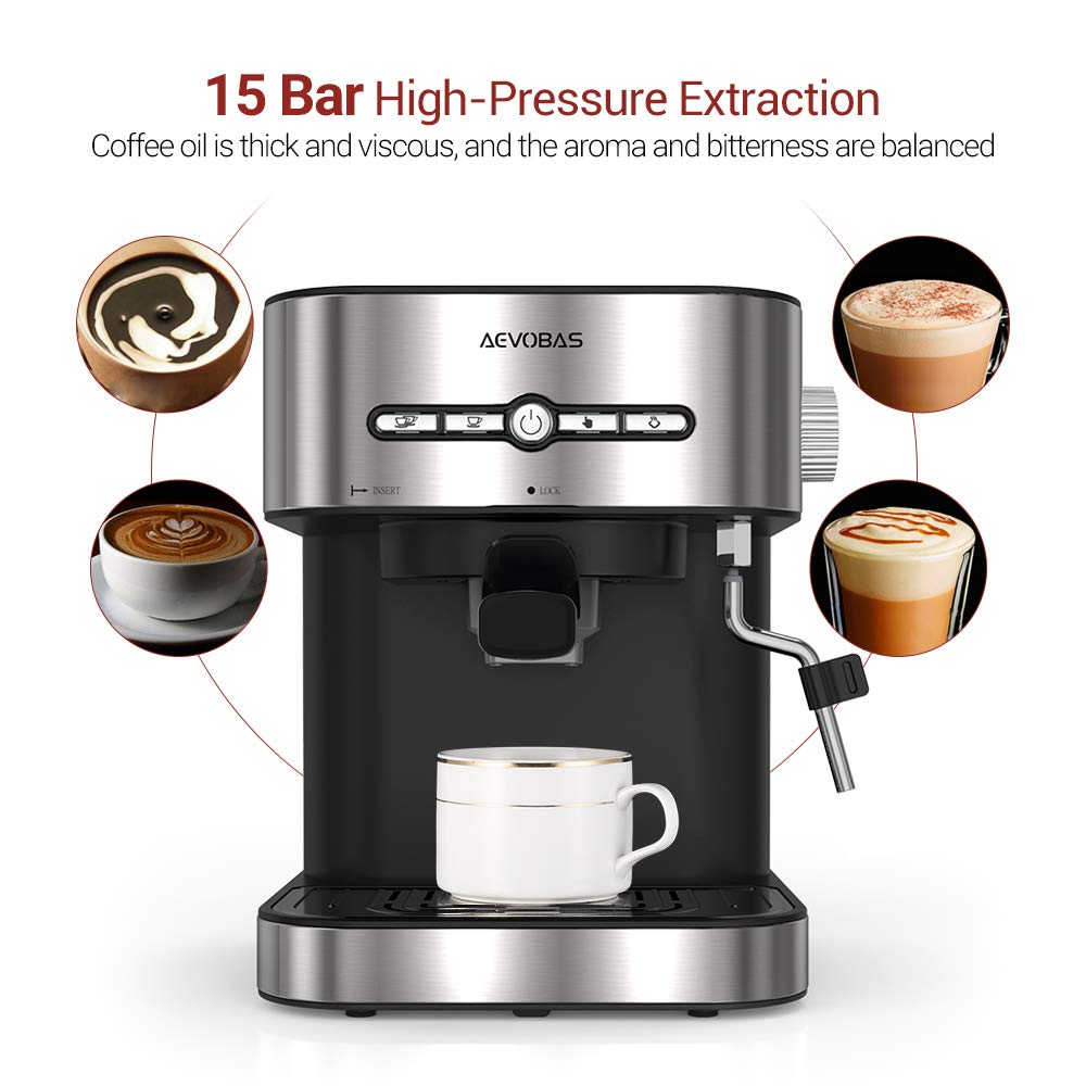 FIMEI Kaffeemaschine Espresso, Espressomaschine 15 Bar ...