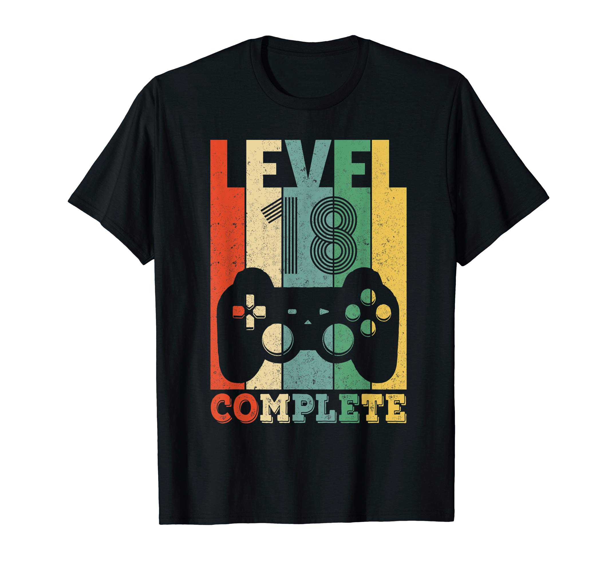 Herren-18-Geburtstag-Geschenk-Shirt-Level-18-Junge-Gamer-Zocker