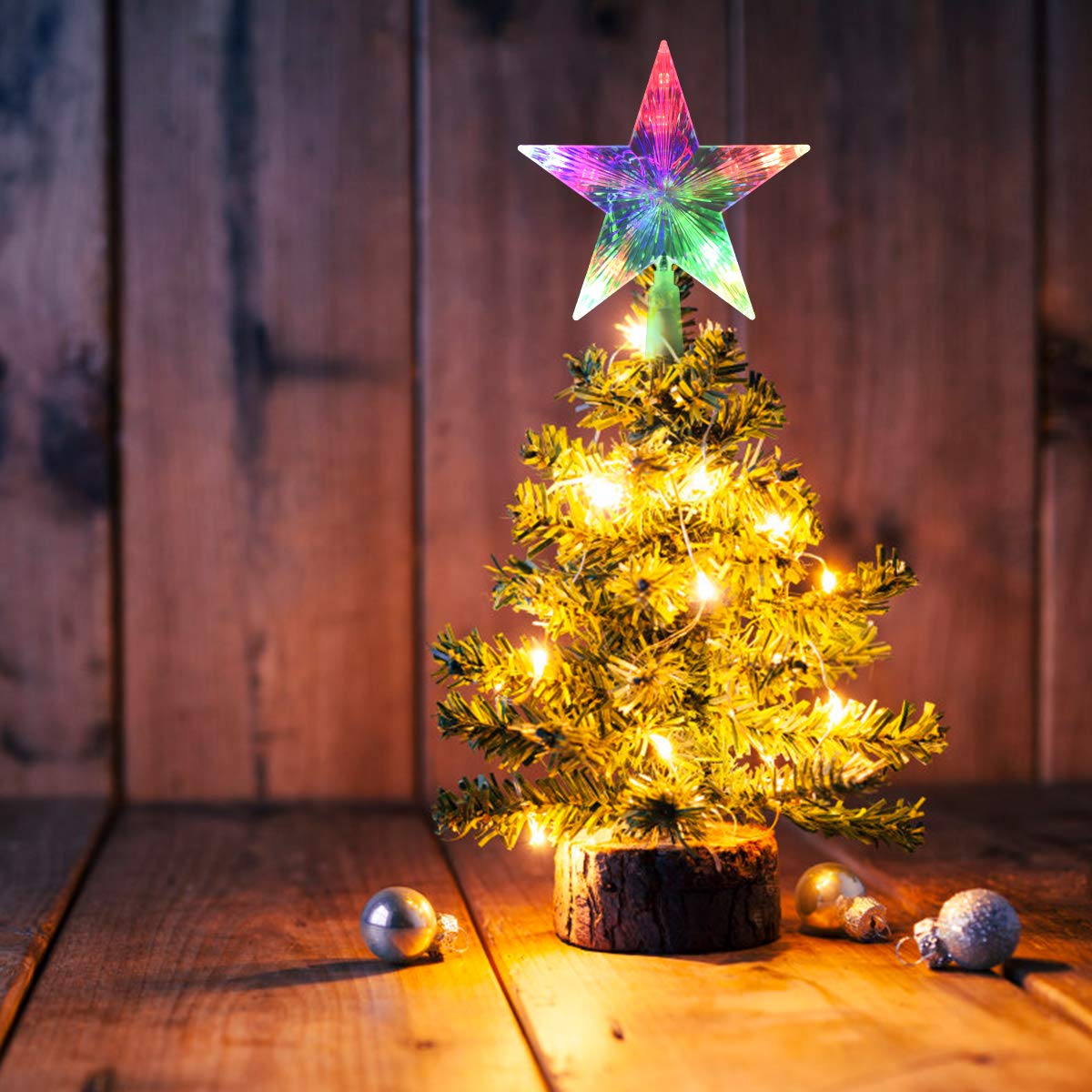 Asperx Weihnachtsbaum Stern Mehrfarbiger Christbaumspitze Weihnachtsstern Baum Stern Weihnachtsbaumspitze Leichter Batteriebetriebener Stern Für