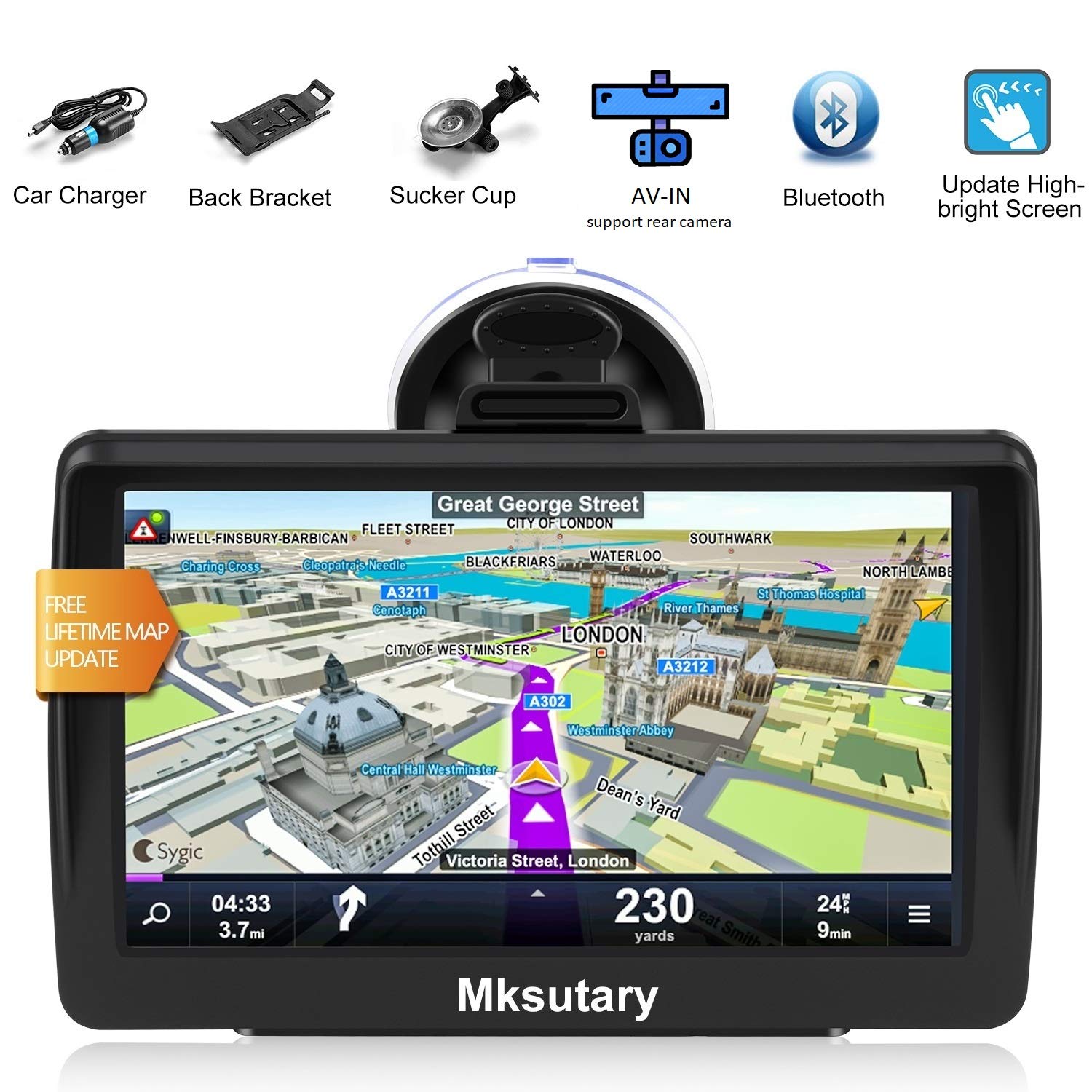 Günstig Navigationsgeräte für Auto, Navi 7 Zoll Bluetooth